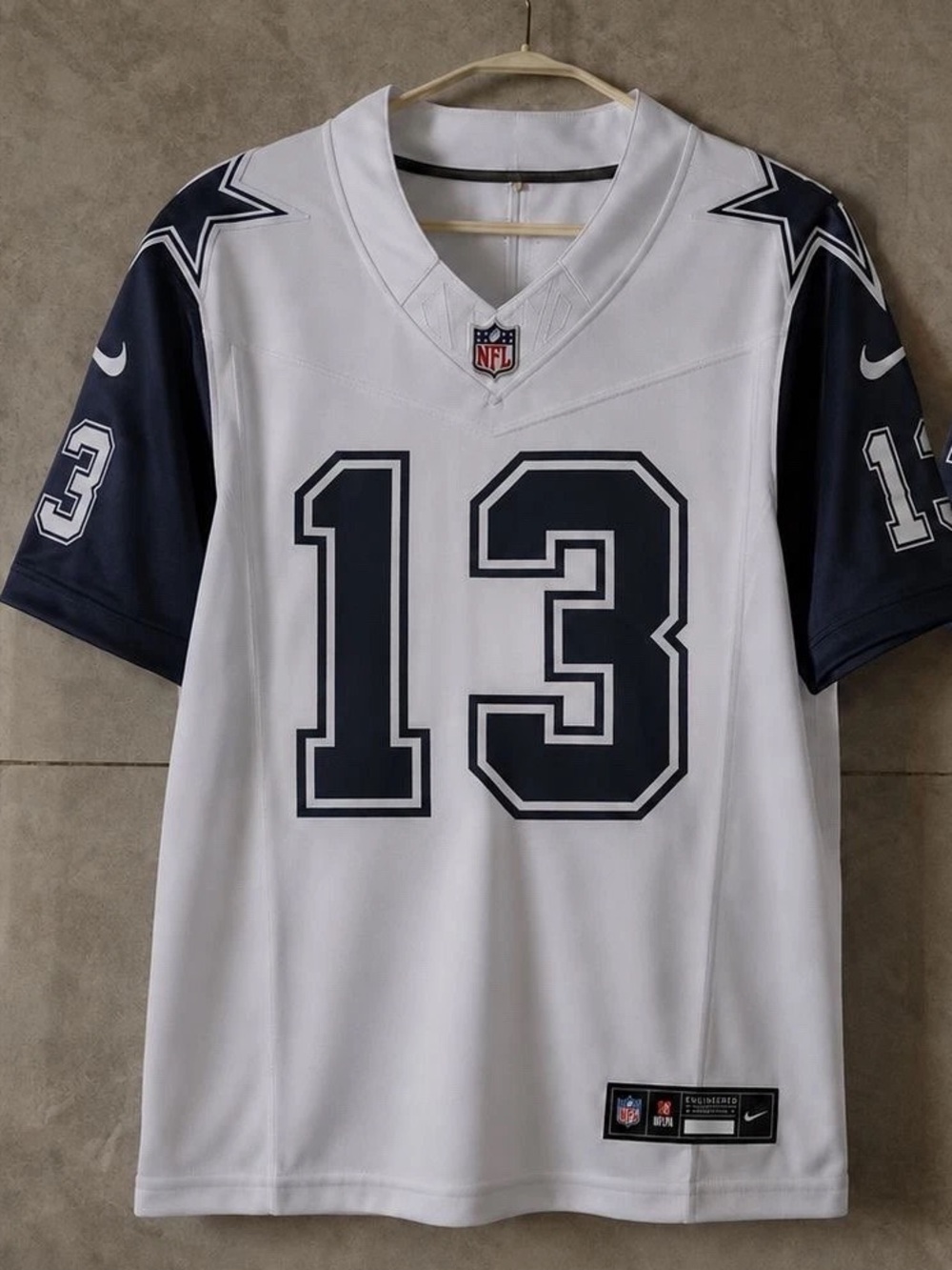 Caleb Downs Navy Stitched Jersey Vapor White